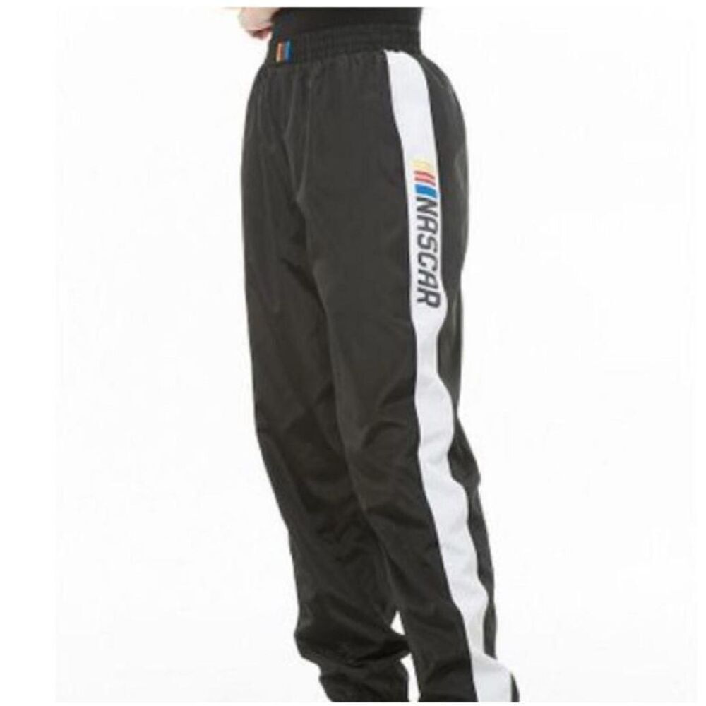 Nascar Windbreaker Jogger Track Pants, M. High Waist Rainbow